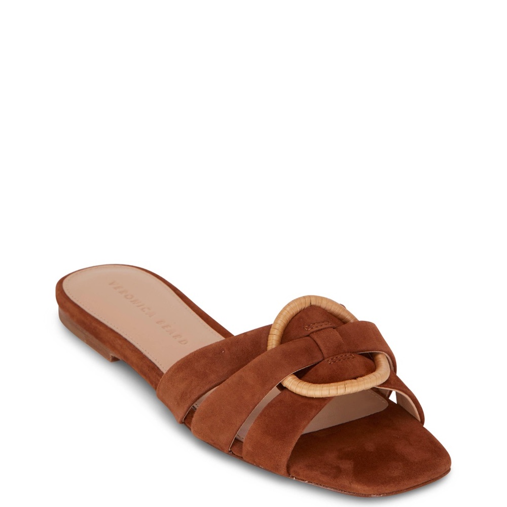 Veronica Beard Madeira Hazelwood Suede Slide Sandals